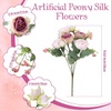 image:imageGeosar 16 Bundles Artificial Peonies Flowers Fake Silk Peony Bouquet Faux Peonies Flowers Bulk for Decoration Vase Floral Arrangements Wedding Party Table Royal BlueWhiteDusty Rose  Champagne Pink