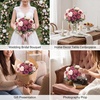 image:imageGeosar 16 Bundles Artificial Peonies Flowers Fake Silk Peony Bouquet Faux Peonies Flowers Bulk for Decoration Vase Floral Arrangements Wedding Party Table Royal BlueWhiteDusty Pink dusty Rose