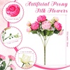 image:imageGeosar 16 Bundles Artificial Peonies Flowers Fake Silk Peony Bouquet Faux Peonies Flowers Bulk for Decoration Vase Floral Arrangements Wedding Party Table Royal BlueWhiteBright Color