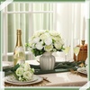 image:imageGeosar 16 Bundles Artificial Peonies Flowers Fake Silk Peony Bouquet Faux Peonies Flowers Bulk for Decoration Vase Floral Arrangements Wedding Party Table Royal BlueWhiteWhite  Green
