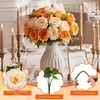 image:imageGeosar 16 Bundles Artificial Peonies Flowers Fake Silk Peony Bouquet Faux Peonies Flowers Bulk for Decoration Vase Floral Arrangements Wedding Party Table Royal BlueWhiteMixed Yellow