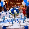 image:imageGeosar 16 Bundles Artificial Peonies Flowers Fake Silk Peony Bouquet Faux Peonies Flowers Bulk for Decoration Vase Floral Arrangements Wedding Party Table Royal BlueWhiteRoyal Blue white