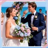 image:imageGeosar 16 Bundles Artificial Peonies Flowers Fake Silk Peony Bouquet Faux Peonies Flowers Bulk for Decoration Vase Floral Arrangements Wedding Party Table Royal BlueWhiteLight Pink  Light Blue