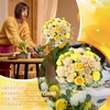 image:imageGeosar 16 Bundles Artificial Peonies Flowers Fake Silk Peony Bouquet Faux Peonies Flowers Bulk for Decoration Vase Floral Arrangements Wedding Party Table Royal BlueWhiteYellow  Champagne