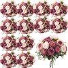 image:imageGeosar 16 Bundles Artificial Peonies Flowers Fake Silk Peony Bouquet Faux Peonies Flowers Bulk for Decoration Vase Floral Arrangements Wedding Party Table Royal BlueWhiteDusty Pink  Dusty Rose
