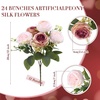 image:imageGeosar 16 Bundles Artificial Peonies Flowers Fake Silk Peony Bouquet Faux Peonies Flowers Bulk for Decoration Vase Floral Arrangements Wedding Party Table Royal BlueWhiteDusty Rose