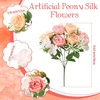 image:imageGeosar 16 Bundles Artificial Peonies Flowers Fake Silk Peony Bouquet Faux Peonies Flowers Bulk for Decoration Vase Floral Arrangements Wedding Party Table Royal BlueWhitePink  Yellow