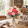 image:imageGeosar 16 Bundles Artificial Peonies Flowers Fake Silk Peony Bouquet Faux Peonies Flowers Bulk for Decoration Vase Floral Arrangements Wedding Party Table Royal BlueWhiteMixed Pink