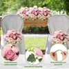image:imageGeosar 16 Bundles Artificial Peonies Flowers Fake Silk Peony Bouquet Faux Peonies Flowers Bulk for Decoration Vase Floral Arrangements Wedding Party Table Royal BlueWhiteRusset Red  Light Pink