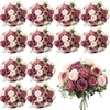 image:imageGeosar 16 Bundles Artificial Peonies Flowers Fake Silk Peony Bouquet Faux Peonies Flowers Bulk for Decoration Vase Floral Arrangements Wedding Party Table Royal BlueWhiteDusty Pink  Dusty Rose