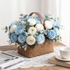 image:imageGeosar 16 Bundles Artificial Peonies Flowers Fake Silk Peony Bouquet Faux Peonies Flowers Bulk for Decoration Vase Floral Arrangements Wedding Party Table Royal BlueWhiteBlue white