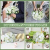image:imageGeosar 16 Bundles Artificial Peonies Flowers Fake Silk Peony Bouquet Faux Peonies Flowers Bulk for Decoration Vase Floral Arrangements Wedding Party Table Royal BlueWhiteWhite  Green