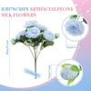 image:imageGeosar 16 Bundles Artificial Peonies Flowers Fake Silk Peony Bouquet Faux Peonies Flowers Bulk for Decoration Vase Floral Arrangements Wedding Party Table Royal BlueWhiteLight Pink  Light Blue