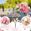 image:imageGeosar 16 Bundles Artificial Peonies Flowers Fake Silk Peony Bouquet Faux Peonies Flowers Bulk for Decoration Vase Floral Arrangements Wedding Party Table Royal BlueWhitePink  Champagne