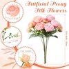 image:imageGeosar 16 Bundles Artificial Peonies Flowers Fake Silk Peony Bouquet Faux Peonies Flowers Bulk for Decoration Vase Floral Arrangements Wedding Party Table Royal BlueWhitePeach Pink  Light Pink