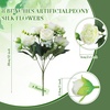 image:imageGeosar 16 Bundles Artificial Peonies Flowers Fake Silk Peony Bouquet Faux Peonies Flowers Bulk for Decoration Vase Floral Arrangements Wedding Party Table Royal BlueWhiteWhite  Green