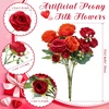 image:imageGeosar 16 Bundles Artificial Peonies Flowers Fake Silk Peony Bouquet Faux Peonies Flowers Bulk for Decoration Vase Floral Arrangements Wedding Party Table Royal BlueWhiteOrange  Dark Red