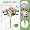 image:imageGeosar 16 Bundles Artificial Peonies Flowers Fake Silk Peony Bouquet Faux Peonies Flowers Bulk for Decoration Vase Floral Arrangements Wedding Party Table Royal BlueWhiteGray Purple  Light Purple