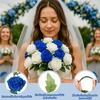 image:imageGeosar 16 Bundles Artificial Peonies Flowers Fake Silk Peony Bouquet Faux Peonies Flowers Bulk for Decoration Vase Floral Arrangements Wedding Party Table Royal BlueWhiteRoyal Blue  White