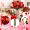image:imageGeosar 16 Bundles Artificial Peonies Flowers Fake Silk Peony Bouquet Faux Peonies Flowers Bulk for Decoration Vase Floral Arrangements Wedding Party Table Royal BlueWhiteOrange  Deep Red