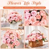 image:imageGeosar 16 Bundles Artificial Peonies Flowers Fake Silk Peony Bouquet Faux Peonies Flowers Bulk for Decoration Vase Floral Arrangements Wedding Party Table Royal BlueWhitePeach Pink  Light Pink