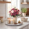 image:imageGeosar 16 Bundles Artificial Peonies Flowers Fake Silk Peony Bouquet Faux Peonies Flowers Bulk for Decoration Vase Floral Arrangements Wedding Party Table Royal BlueWhiteDusty Pink dusty Rose