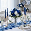 image:imageGeosar 16 Bundles Artificial Peonies Flowers Fake Silk Peony Bouquet Faux Peonies Flowers Bulk for Decoration Vase Floral Arrangements Wedding Party Table Royal BlueWhiteRoyal Blue white