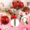 image:imageGeosar 16 Bundles Artificial Peonies Flowers Fake Silk Peony Bouquet Faux Peonies Flowers Bulk for Decoration Vase Floral Arrangements Wedding Party Table Royal BlueWhiteOrange  Dark Red