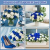 image:imageGeosar 16 Bundles Artificial Peonies Flowers Fake Silk Peony Bouquet Faux Peonies Flowers Bulk for Decoration Vase Floral Arrangements Wedding Party Table Royal BlueWhiteRoyal Blue  White