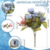 image:imageGeosar 16 Bundles Artificial Peonies Flowers Fake Silk Peony Bouquet Faux Peonies Flowers Bulk for Decoration Vase Floral Arrangements Wedding Party Table Royal BlueWhiteBlue