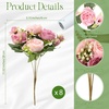 image:imageGeosar 16 Bundles Artificial Peonies Flowers Fake Silk Peony Bouquet Faux Peonies Flowers Bulk for Decoration Vase Floral Arrangements Wedding Party Table Royal BlueWhiteRusset Red  Light Pink