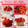 image:imageGeosar 16 Bundles Artificial Peonies Flowers Fake Silk Peony Bouquet Faux Peonies Flowers Bulk for Decoration Vase Floral Arrangements Wedding Party Table Royal BlueWhiteOrange  Deep Red
