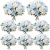 image:imageGeosar 16 Bundles Artificial Peonies Flowers Fake Silk Peony Bouquet Faux Peonies Flowers Bulk for Decoration Vase Floral Arrangements Wedding Party Table Royal BlueWhiteBlue  White