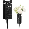 image:imageGeosar Fathers Day Dad Memorial Stakes Grave Cemetery Decorations Metal Feather Father Cemetery Markers Plaque with Spike Flower Holder for Loss Loved Ones Burial Ground Lawn Yard Funeral DecorDad Memorial
