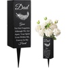 image:imageGeosar Fathers Day Dad Memorial Stakes Grave Cemetery Decorations Metal Feather Father Cemetery Markers Plaque with Spike Flower Holder for Loss Loved Ones Burial Ground Lawn Yard Funeral DecorDad