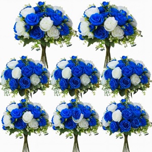 image:imageGeosar 16 Bundles Artificial Peonies Flowers Fake Silk Peony Bouquet Faux Peonies Flowers Bulk for Decoration Vase Floral Arrangements Wedding Party Table Royal BlueWhiteRoyal Blue  White