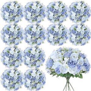 image:imageGeosar 16 Bundles Artificial Peonies Flowers Fake Silk Peony Bouquet Faux Peonies Flowers Bulk for Decoration Vase Floral Arrangements Wedding Party Table Royal BlueWhiteGradient Blue