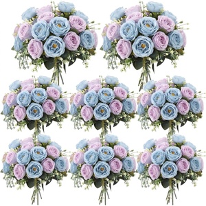 image:imageGeosar 16 Bundles Artificial Peonies Flowers Fake Silk Peony Bouquet Faux Peonies Flowers Bulk for Decoration Vase Floral Arrangements Wedding Party Table Royal BlueWhiteBlue  Purple