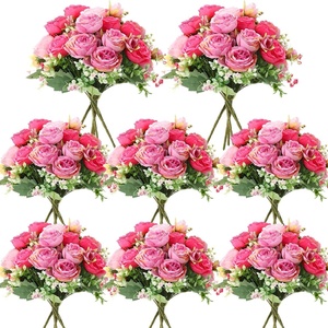 image:imageGeosar 16 Bundles Artificial Peonies Flowers Fake Silk Peony Bouquet Faux Peonies Flowers Bulk for Decoration Vase Floral Arrangements Wedding Party Table Royal BlueWhiteRose Pink  Light Pink
