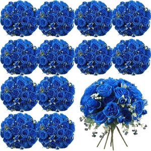 image:imageGeosar 16 Bundles Artificial Peonies Flowers Fake Silk Peony Bouquet Faux Peonies Flowers Bulk for Decoration Vase Floral Arrangements Wedding Party Table Royal BlueWhiteRoyal Blue