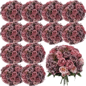 image:imageGeosar 16 Bundles Artificial Peonies Flowers Fake Silk Peony Bouquet Faux Peonies Flowers Bulk for Decoration Vase Floral Arrangements Wedding Party Table Royal BlueWhitePlum Purple
