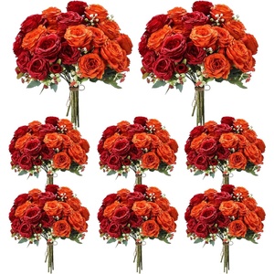 image:imageGeosar 16 Bundles Artificial Peonies Flowers Fake Silk Peony Bouquet Faux Peonies Flowers Bulk for Decoration Vase Floral Arrangements Wedding Party Table Royal BlueWhiteOrange  Deep Red