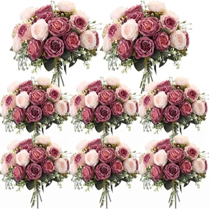 image:imageGeosar 16 Bundles Artificial Peonies Flowers Fake Silk Peony Bouquet Faux Peonies Flowers Bulk for Decoration Vase Floral Arrangements Wedding Party Table Royal BlueWhiteDusty Pink dusty Rose