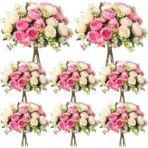 image:imageGeosar 16 Bundles Artificial Peonies Flowers Fake Silk Peony Bouquet Faux Peonies Flowers Bulk for Decoration Vase Floral Arrangements Wedding Party Table Royal BlueWhitePink  Champagne