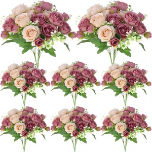 image:imageGeosar 16 Bundles Artificial Peonies Flowers Fake Silk Peony Bouquet Faux Peonies Flowers Bulk for Decoration Vase Floral Arrangements Wedding Party Table Royal BlueWhiteApricot  Dark Red