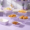 image:imageGeosar 100 Pcs Gingham Party Supply Disposable Paper Food Tray Bulk Disposable Food Boat with Checkered Wax Paper Sheet Checkered Wrapping Supply for Carnival Picnic Birthday Party Pink GreenPurple White