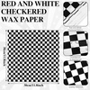 image:imageGeosar 100 Pcs Gingham Party Supply Disposable Paper Food Tray Bulk Disposable Food Boat with Checkered Wax Paper Sheet Checkered Wrapping Supply for Carnival Picnic Birthday Party Pink GreenBlack White