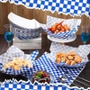 image:imageGeosar 100 Pcs Gingham Party Supply Disposable Paper Food Tray Bulk Disposable Food Boat with Checkered Wax Paper Sheet Checkered Wrapping Supply for Carnival Picnic Birthday Party Pink GreenBlue