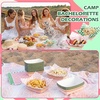 image:imageGeosar 100 Pcs Gingham Party Supply Disposable Paper Food Tray Bulk Disposable Food Boat with Checkered Wax Paper Sheet Checkered Wrapping Supply for Carnival Picnic Birthday Party Purple WhitePink Green