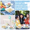 image:imageGeosar 100 Pcs Gingham Party Supply Disposable Paper Food Tray Bulk Disposable Food Boat with Checkered Wax Paper Sheet Checkered Wrapping Supply for Carnival Picnic Birthday Party Purple WhiteLight Blue